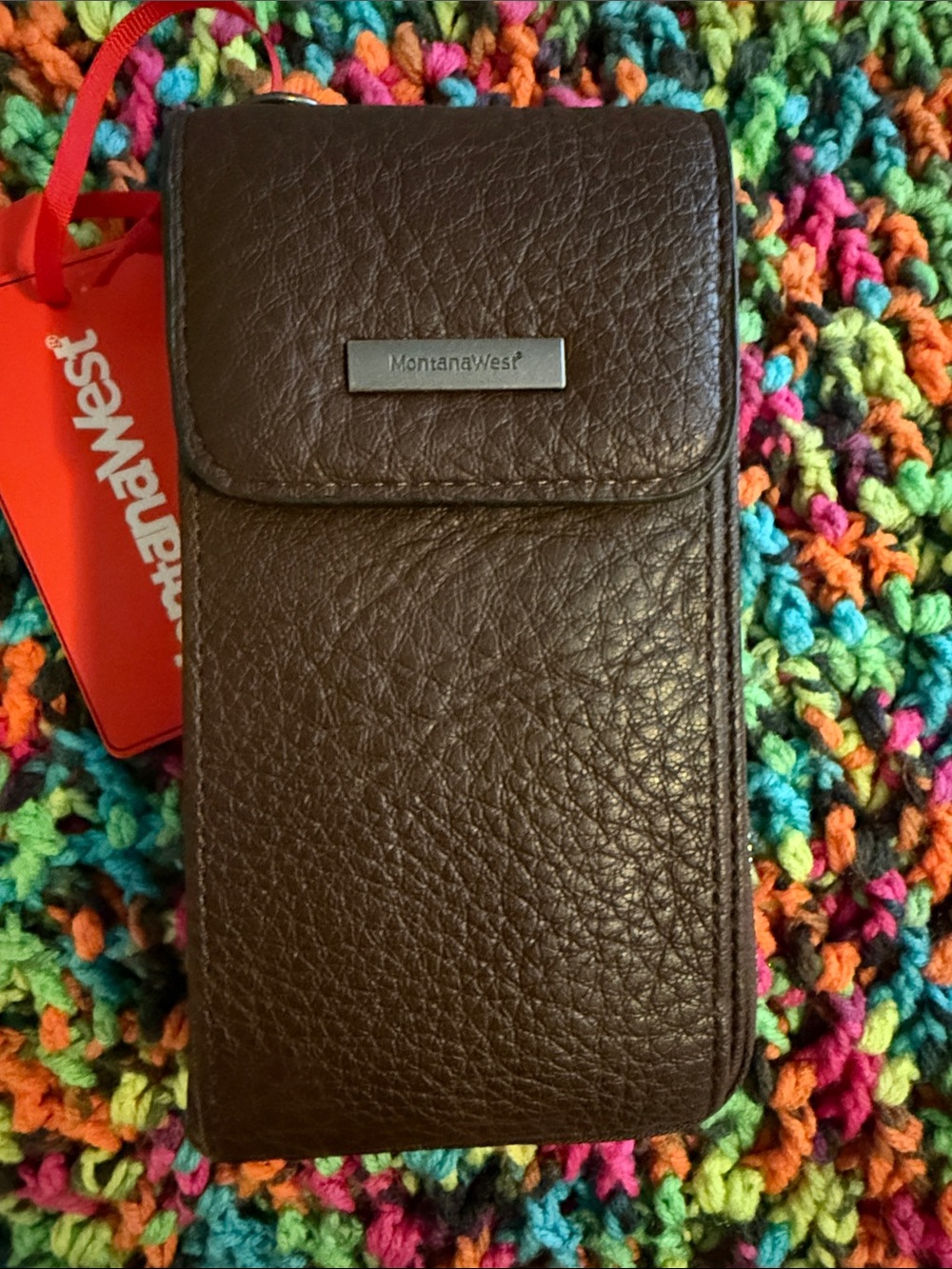 Montana West Chocolate Brown Faux Leather Phone Crossbody Case